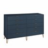 Manhattan Comfort DUMBO 10-Drawer Double Tall Dresser in Midnight Blue DR004-MB